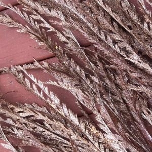 Artificial glittery grass stems.